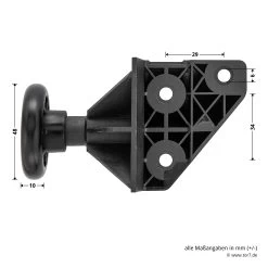 Hörmann EcoStar Rollenhalter Mit Laufrolle, Rechts -Türen und Zubehör 1084202 hoermann ecostar rollenhalter mit laufrolle rechts bemassung