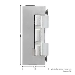 Hörmann E-Öffner Mit Tagesfalle (lose) Für THP Haustüren -Türen und Zubehör 274661 hoermann e oeffner mit tagesfalle lose fuer thp haustueren seitenansicht masse