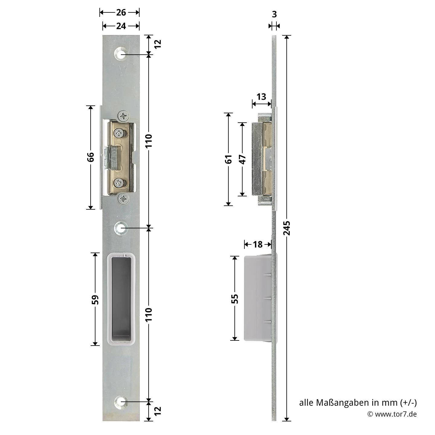 Hörmann Schließblech Für Hauptschloss THP/FSTHP DIN Rechts 4 Hörmann Schließblech Für Hauptschloss THP/FSTHP DIN Rechts – Bild 4
