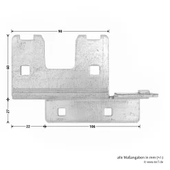 Hörmann Knotenblech, Beschlag L, Ausführung Rechts, Baureihe 30 -Türen und Zubehör 3045000 hoermann knotenblech beschlag l ausfuehrung rechts baureihe 30 masse bild 2