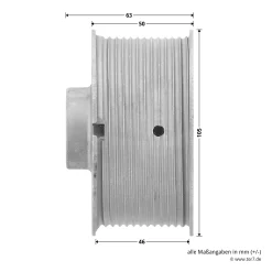 Hörmann Seiltrommel, Beschlag N, L, Rechts, Baureihe 20/30 -Türen und Zubehör 3093538 hoermann seiltrommel rechts fuer garagen sektionaltore br 30 masse seite
