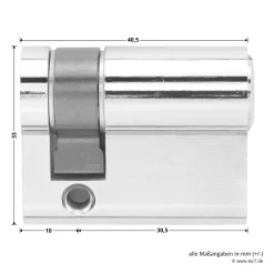 Hörmann Profilhalbzylinder, 30,5 + 10 Mm -Türen und Zubehör 436122 hoermann profilhalbzylinder gleichschliessend masse