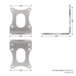 Hörmann Beschlags-Set VersaMatic, Edelstahlausführung -Türen und Zubehör 437018 hoermann beschlags set versamatic edelstahlausfuehrung antriebswinkel masse