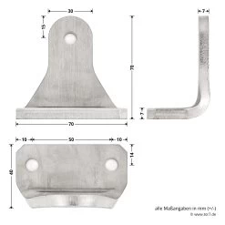 Hörmann Beschlags-Set VersaMatic, Edelstahlausführung -Türen und Zubehör 437018 hoermann beschlags set versamatic edelstahlausfuehrung torwinkel masse