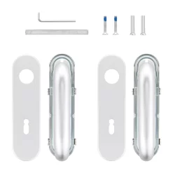 Hörmann Drückergarnitur D110 Kurzschild BB, Alu -Türen und Zubehör 449909 hoermann drueckergarnitur mit kurzschild bb gelocht alu lieferumfang