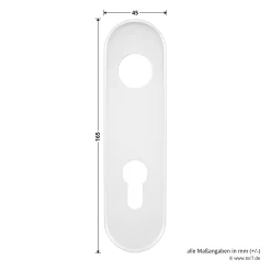 Hörmann Drückergarnitur D110 Kurzschild PZ, Alu -Türen und Zubehör 449910 hoermann drueckergarnitur mit kurzschild pz gelocht alu schild masse