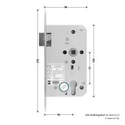 Hörmann Einsteckschloss Mit Wechsel PZ Rechts, Dornmaß 65 Mm -Türen und Zubehör 450693 hoermann einsteckschloss mit wechsel pz re dornmass 65 mm breite laenge