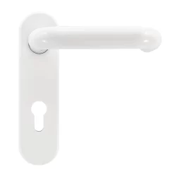 Hörmann FS Wechselgarnitur D110 Kurzschild PZ, Weiß -Türen und Zubehör 454688 hoermann fs wechselgarnitur d 110 pz kurzschild polyamid weiss gleitlager griff