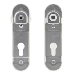 Hörmann FS Wechselgarnitur D110 Kurzschild PZ, Weiß -Türen und Zubehör 454688 hoermann fs wechselgarnitur d 110 pz kurzschild polyamid weiss gleitlager rueckseite