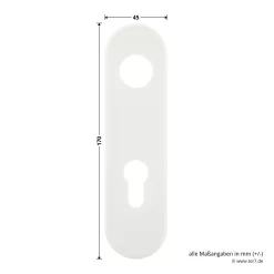 Hörmann FS Wechselgarnitur D110 Kurzschild PZ, Weiß -Türen und Zubehör 454688 hoermann fs wechselgarnitur d 110 pz kurzschild polyamid weiss gleitlager schild breite hoehe