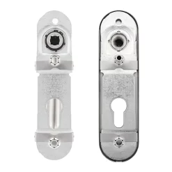 Hörmann FS Wechselgarnitur D110 Kurzschild PZ, Edelstahl -Türen und Zubehör 454690 hoermann fs wechselgarnitur d 110 kurzschild pz gleitlager knopf k 130 edelstahl rueckseite