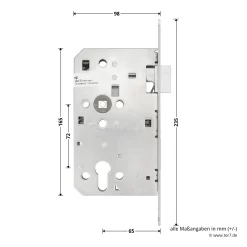 Hörmann Panikschloss ECO 112, Funktion D, Auswärts 8 Hörmann Panikschloss ECO 112, Funktion D, Auswärts -Türen und Zubehör 478765 hoermann panikschloss eco 112 funktion d auswaerts links masse seite