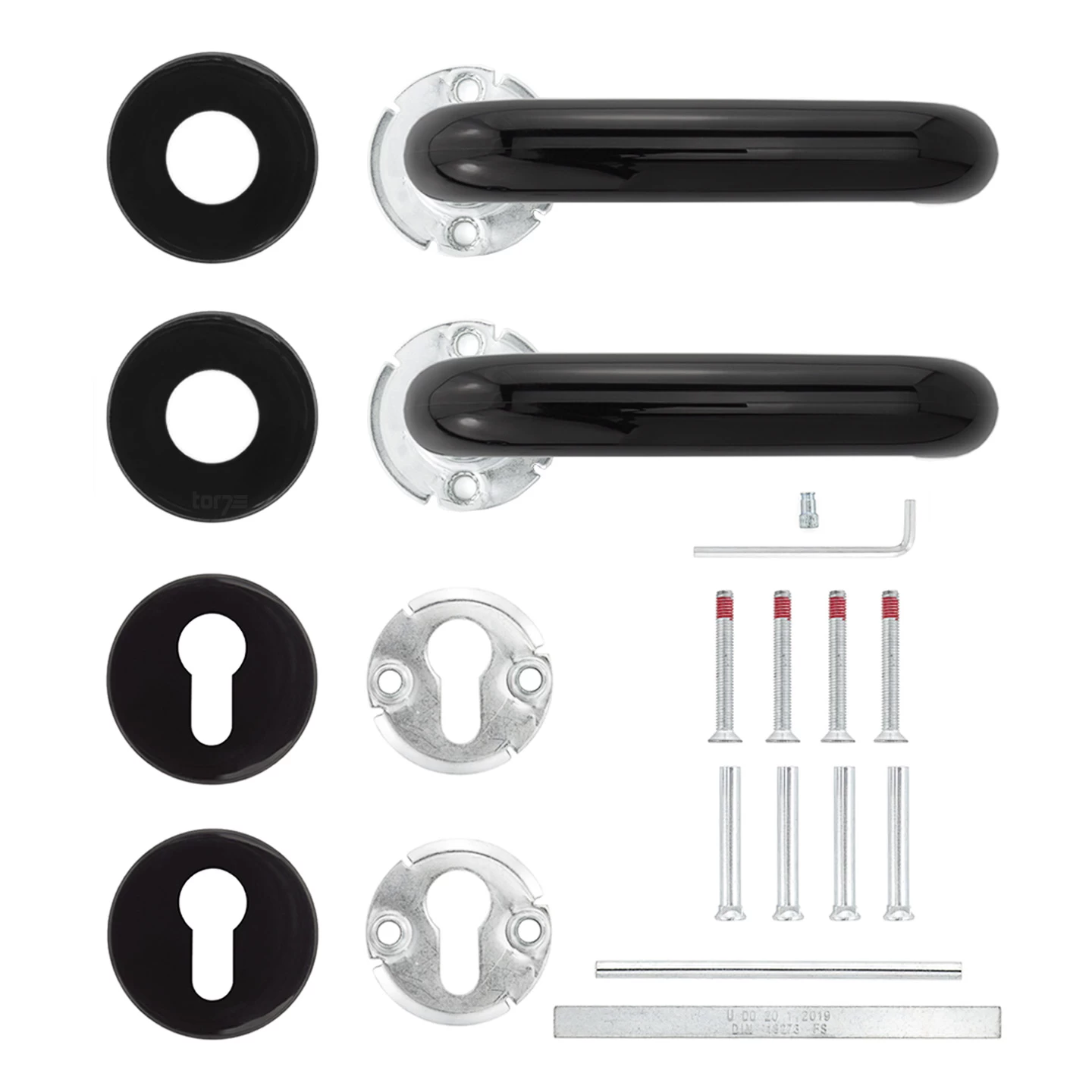 Hörmann FS Drückergarnitur D110 Rosette PZ, Schwarz 2 Hörmann FS Drückergarnitur D110 Rosette PZ, Schwarz – Bild 2