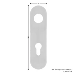 Hörmann FS Wechselgarnitur D210 Kurzschild PZ, Edelstahl -Türen und Zubehör 545723 hoermann fs wechselgarnitur d210 pz kurzschild edelstahl gleitlager breite laenge