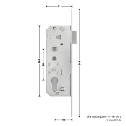 Hörmann Schlupftür-Schloss DF80/95/98, PZ, DIN Links -Türen und Zubehör 716839 hoermann schlupftuer schloss df80 95 98 pz din links masse