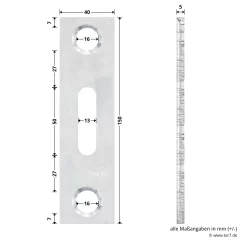 Hörmann Unteres Verschlussstück, Verzinkt -Türen und Zubehör 764237 hoermann unteres verschlussstueck verzinkt masse