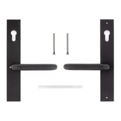 Hörmann Aluminium-Drückergarnitur, Schloss Einliegend, PZ 60/60 Mm -Türen und Zubehör 770299 hoermann aluminium drueckergarnitur schloss einliegend pz 60 60 mm lieferumfang