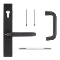 Hörmann Aluminium-Drückergarnitur, Schloss Aufliegend, PZ 60/60 Mm -Türen und Zubehör 770440 hoermann aluminium drueckergarnitur schloss aufliegend pz 60 60 mm lieferumfang