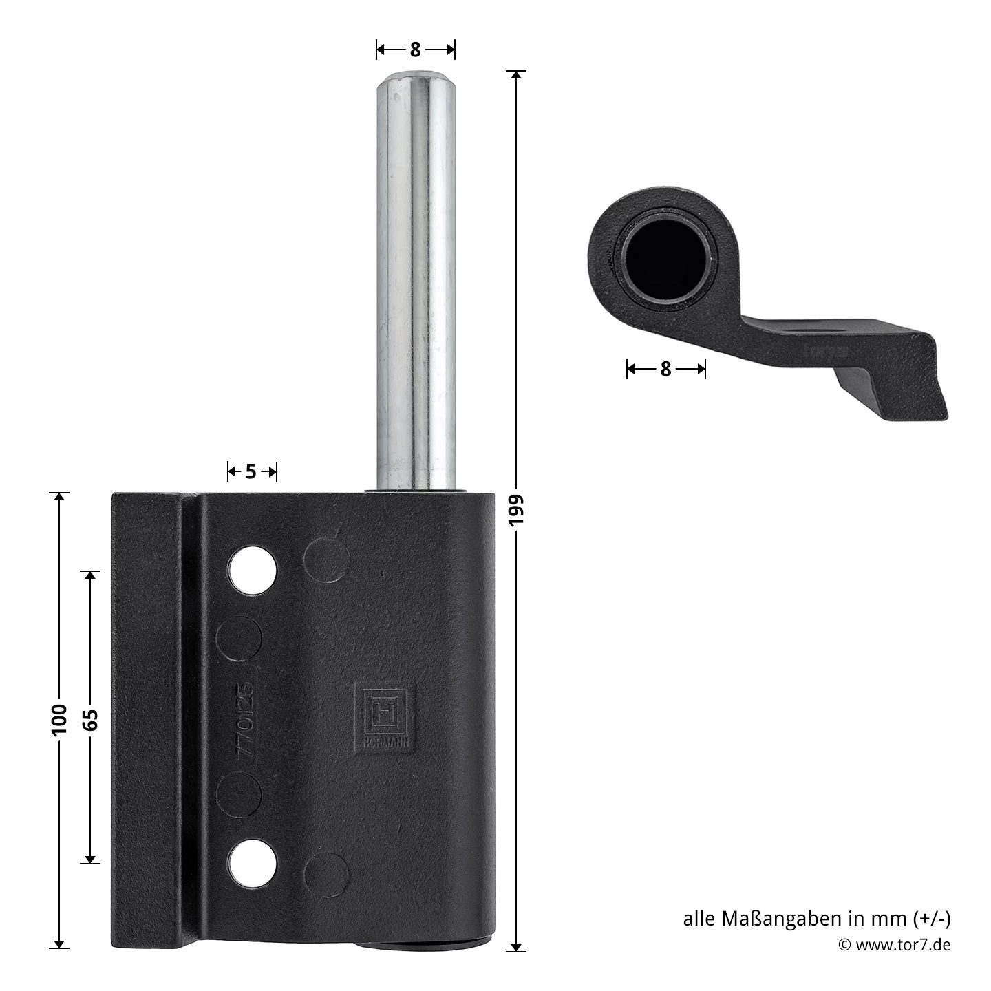 Hörmann Aluminium-Druckgussband DIN Links, Zwischenliegend 4 Hörmann Aluminium-Druckgussband DIN Links, Zwischenliegend – Bild 4