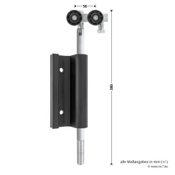 Hörmann Entlastungsrolle Mit Einfach-Bandteil 360 Mm, M12, DIN Links, Zwischenliegend -Türen und Zubehör 772635 hoermann entlastungsrolle mit einfach bandteil 360mm m12 din links zwischenliegend masse bild 1