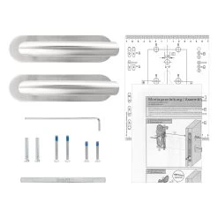 Steinau FS VDS Drückergarnitur, Typ 510, Edelstahl Matt -Türen und Zubehör ste810101 steinau fs vds drueckergarnitur typ 510 edelstahl matt lieferumfang