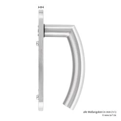 Steinau FS ES1-K Sicherheitsbeschlag, Typ D 510, Edelstahl Matt 19 Steinau FS ES1-K Sicherheitsbeschlag, Typ D 510, Edelstahl Matt -Türen und Zubehör ste810113 steinau fs es1 k sicherheitsbeschlag typ d 510 edelstahl matt masse griff seite